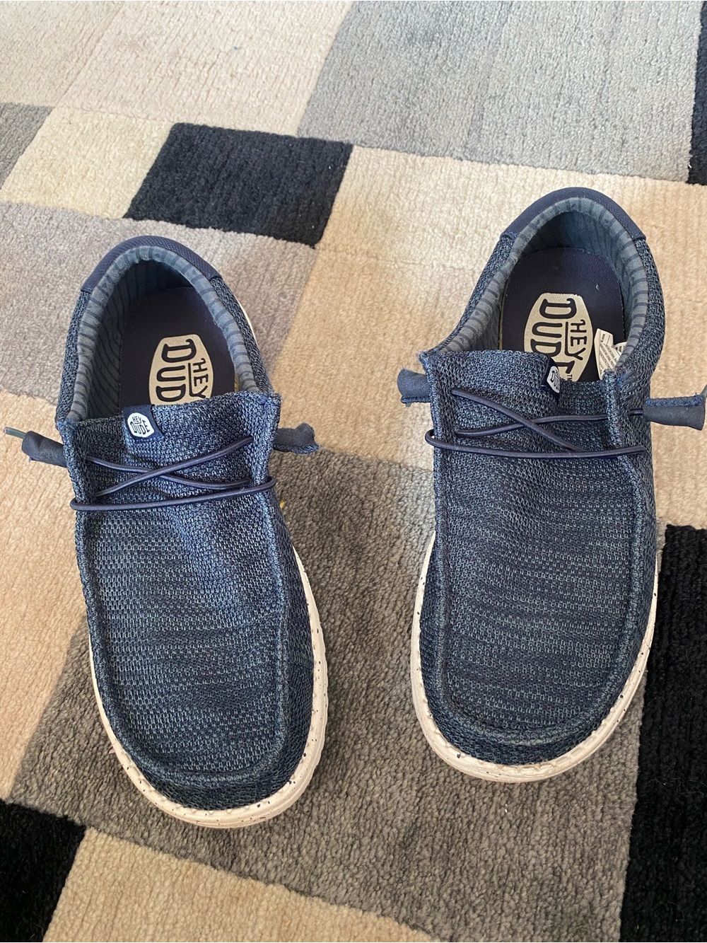 Hey Dude Men's Navy Knit Slip-On Loafers